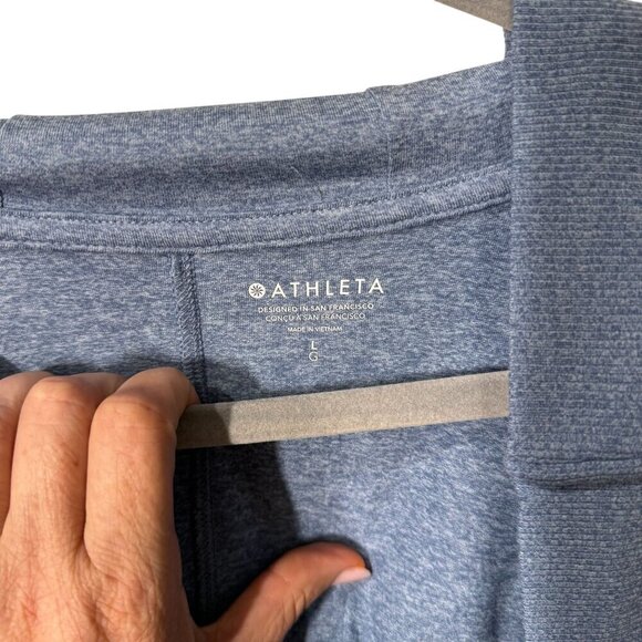 Athleta Womens uptempo wrap blue Hooded Open Cardigan Lightweight Long Sleeve L - Picture 4 of 5